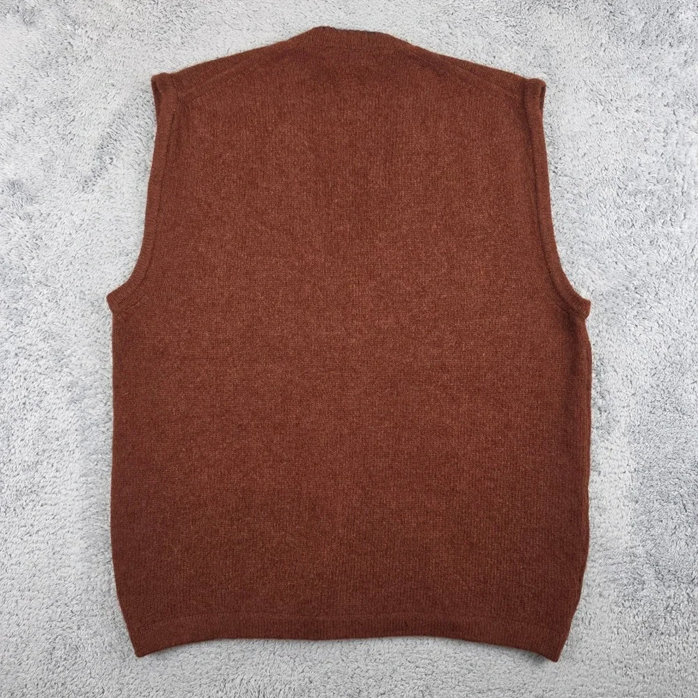 Vintage Banana Republic Wool Sweater Vest Mens L Brown Safari Italian Virgin 80s